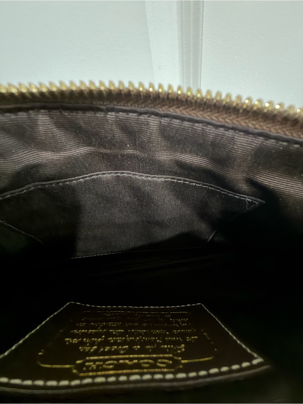 Coach Brown Signature Canvas Shoulder Bag with Gold Hardware - Picture 11 of 11